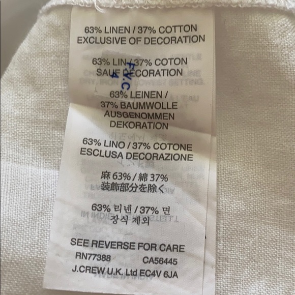 J. Crew Sunburst Embroidered Boho Linen Sleeveless Tank Top Blouse - 0 - Picture 12 of 15